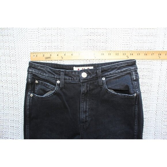 Amo Bella black Magic Jeans Released Hem Wash Size 28 High Rise straight leg US - Picture 2 of 8